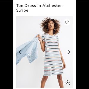 Madewell Tee Dress in Alchester Stripe